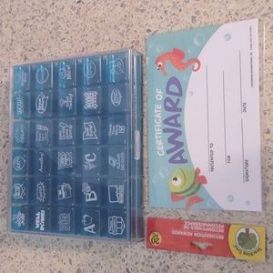 Set 30 teacher Ink stamps kids homework Good Job Learning Resources Awards ⭐